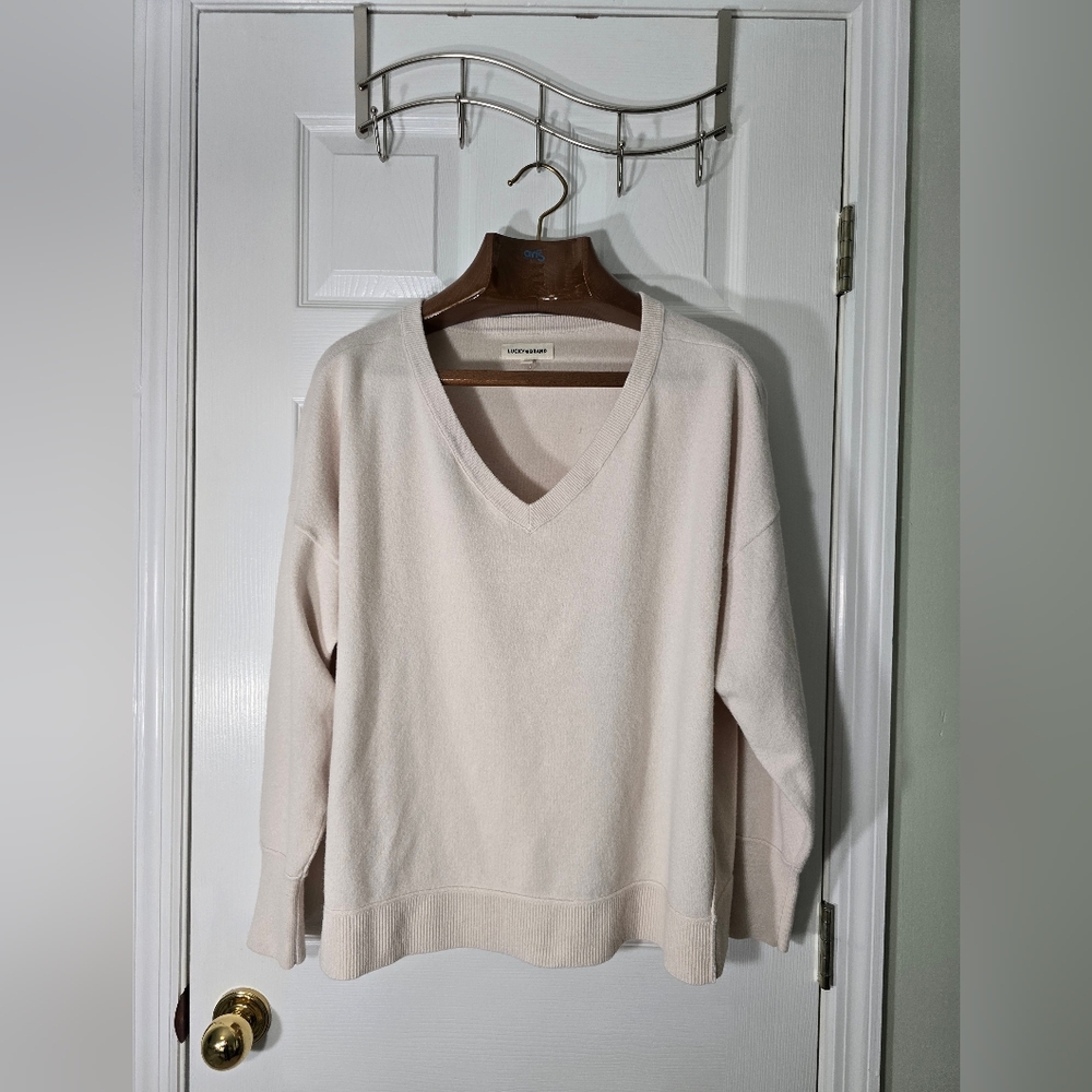 Lucky Brand Women's V-Neck Softgirl Boxy Sweater